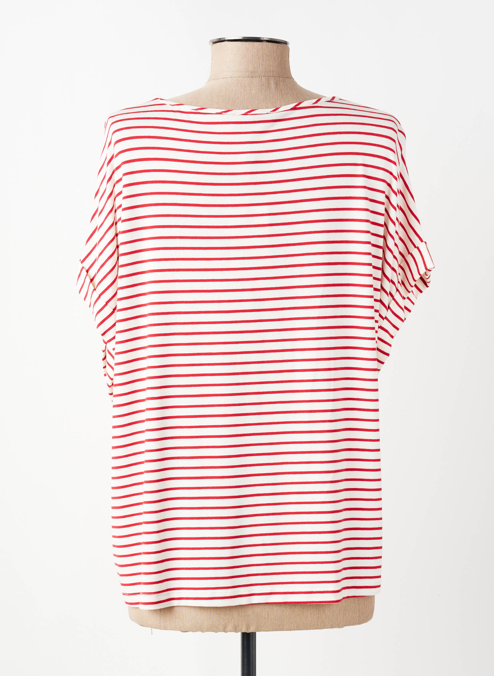 T-shirt coupe droite manches courtes rouge MARIA BELLENTANI femme