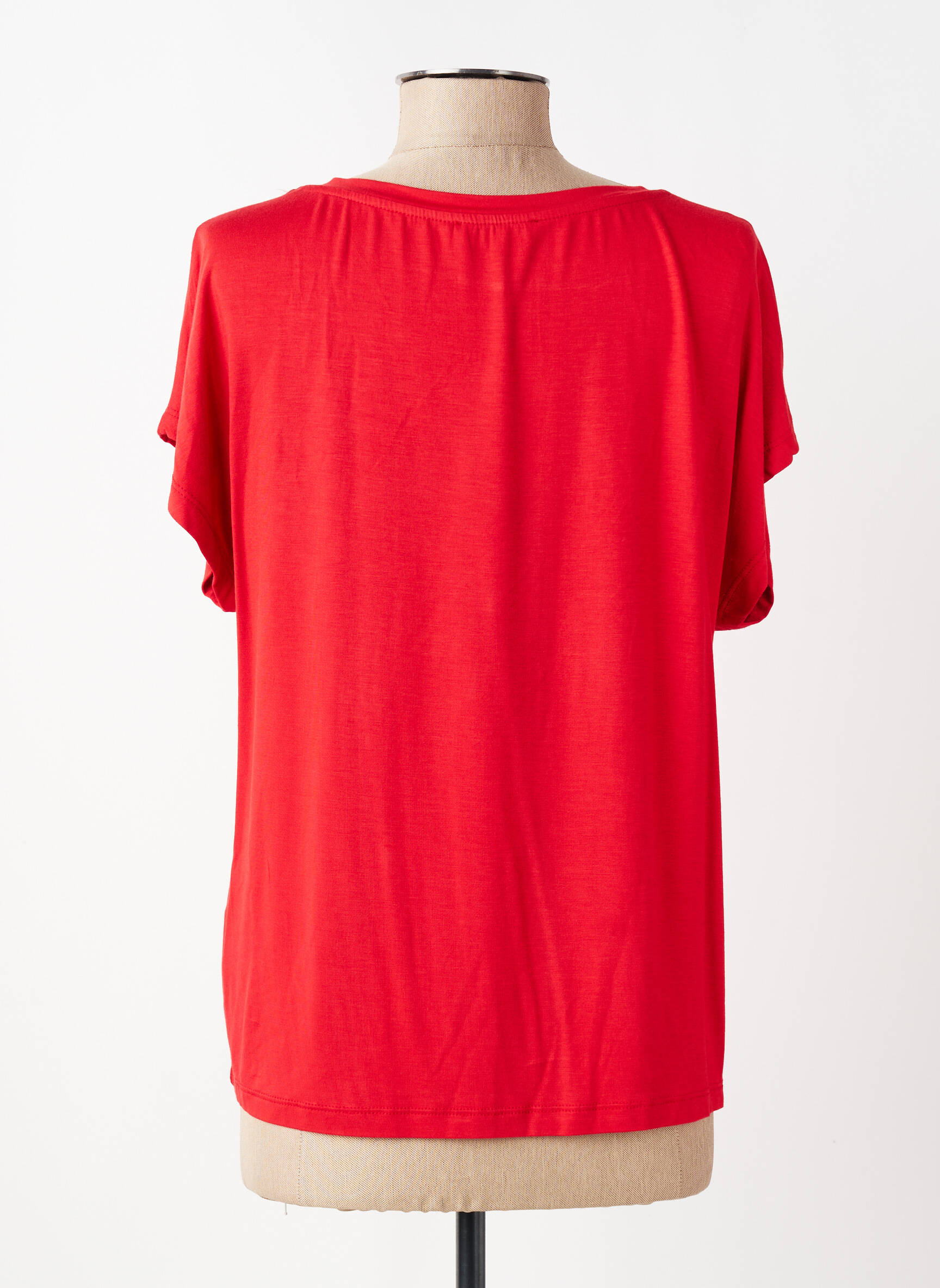 T-shirt coupe droite manches courtes rouge ELEONORA AMADEI femme
