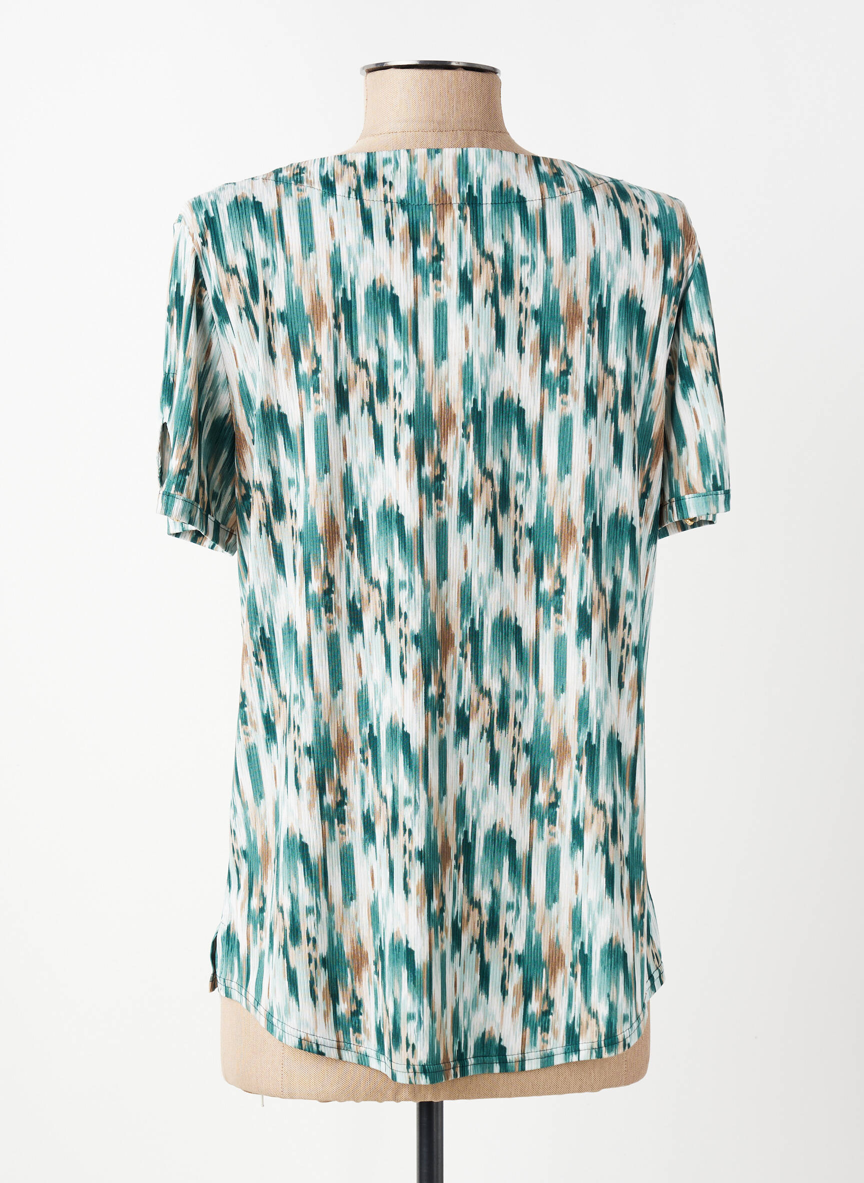 T-shirt stretch manches courtes vert GEVANA femme