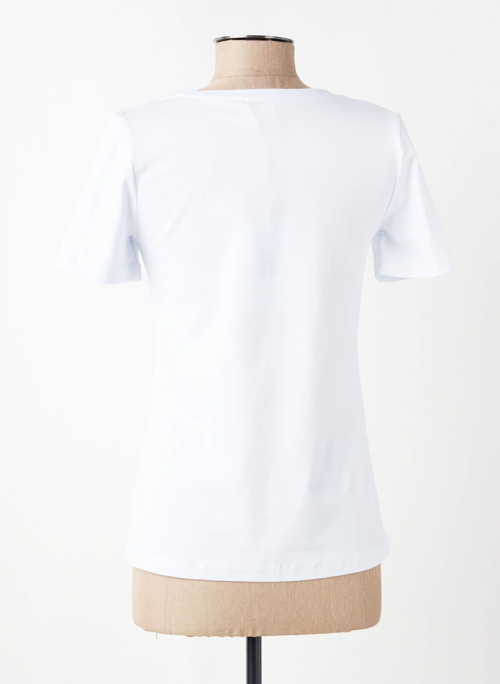T-shirt sérigraphie avec strass manches courtes blanc DOLCEZZA femme