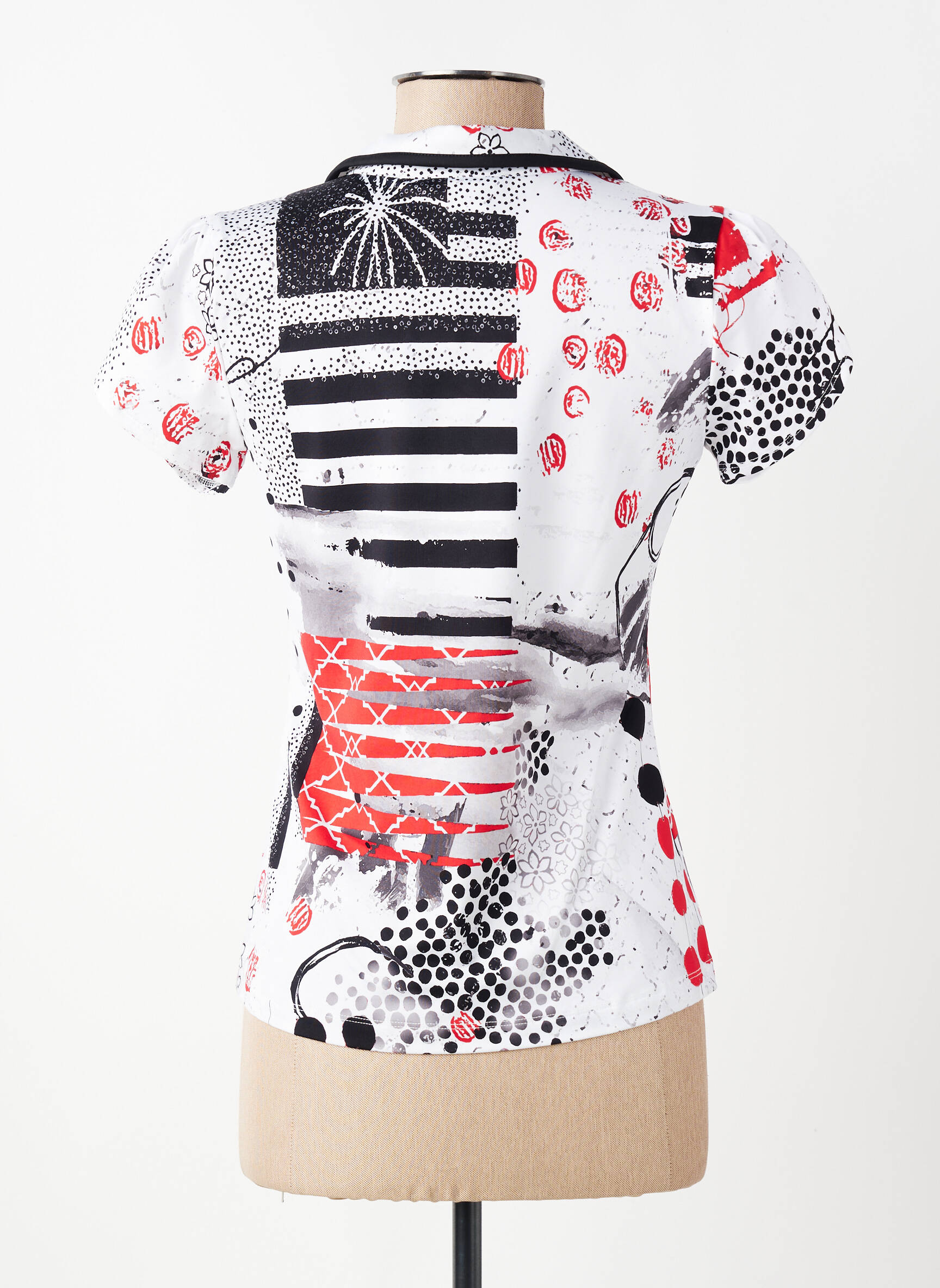 T-shirt imprimé fantaisie manches courtes blanc DOLCEZZA femme