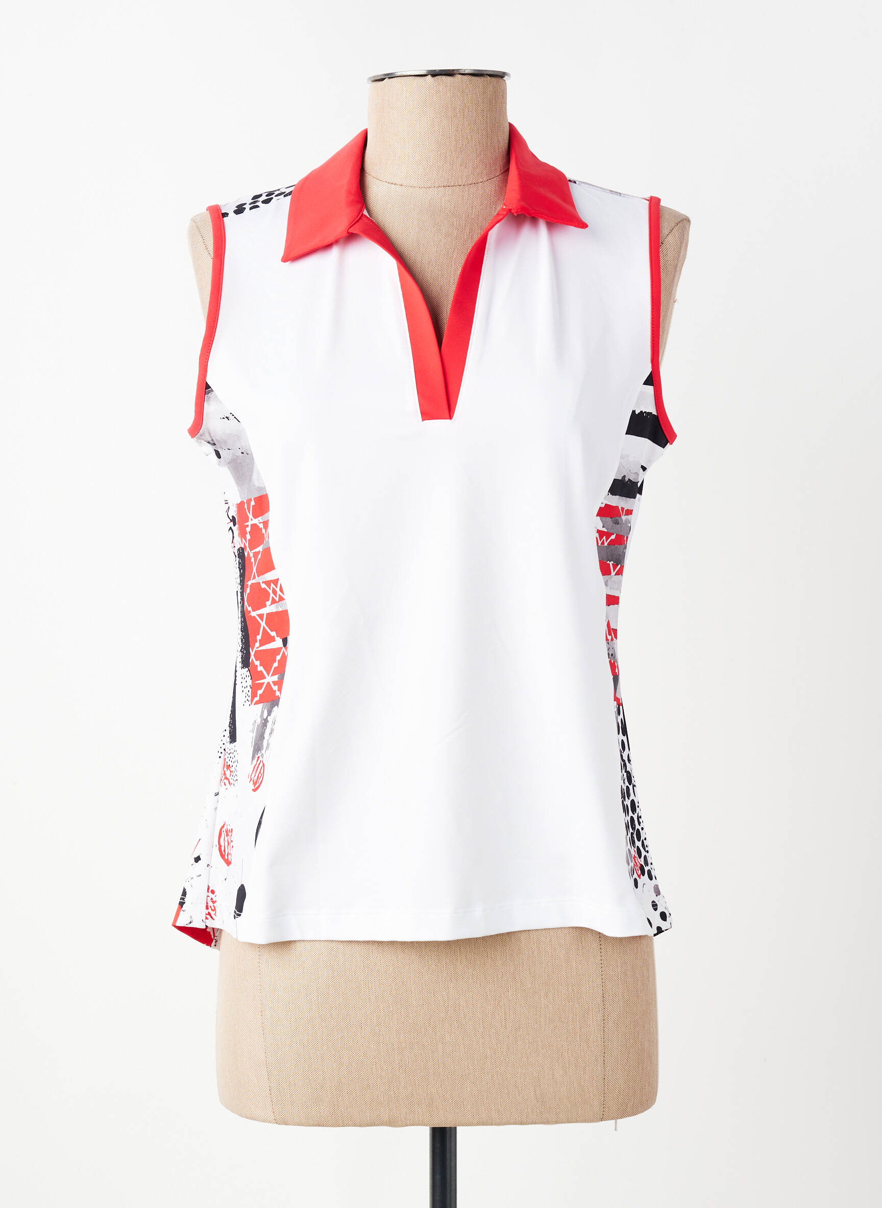Top stretch sans manche rouge DOLCEZZA femme