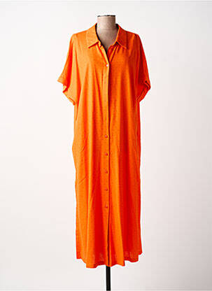 Robe longue manches courtes manches courtes orange LOLA CASADEMUNT femme