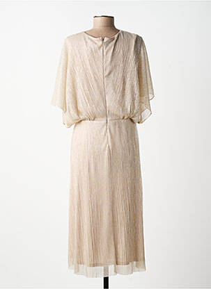 Robe mi-longue coupe fluide manches 3/4 beige JOSEPH RIBKOFF femme
