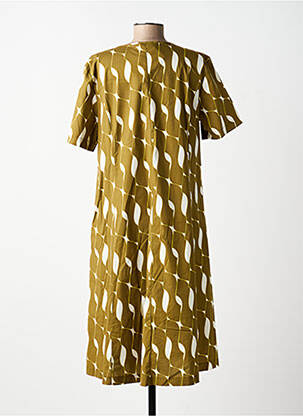 Robe mi-longue imprimé fantaisie manches courtes vert MARIA BELLENTANI femme