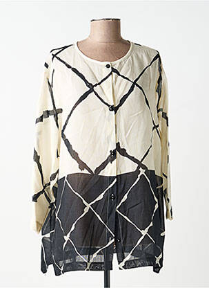 Chemisier tissage crêpe manches longues beige MARIA BELLENTANI femme