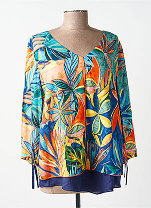 Blouse tissage popeline manches 3/4 orange PAUSE CAFE femme