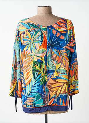 Blouse tissage popeline manches 3/4 orange PAUSE CAFE femme