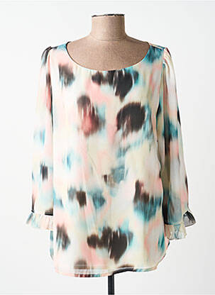 Blouse légère et transparente manches 3/4 beige ELEONORA AMADEI femme