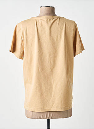 T-shirt sérigraphie avec strass manches courtes beige ANANKE femme