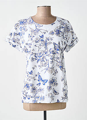 T-shirt stretch manches courtes bleu LEO & UGO femme
