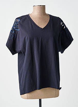 T-shirt coupe droite manches courtes bleu MARIA BELLENTANI femme