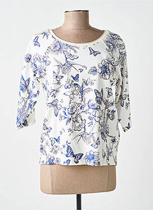Top stretch manches 3/4 bleu LEO & UGO femme
