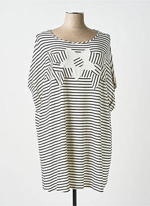 T-shirt coupe droite manches courtes beige MARIA BELLENTANI femme