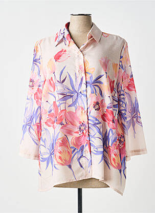Chemisier imprimé fleurs manches 3/4 rose ELEONORA AMADEI femme