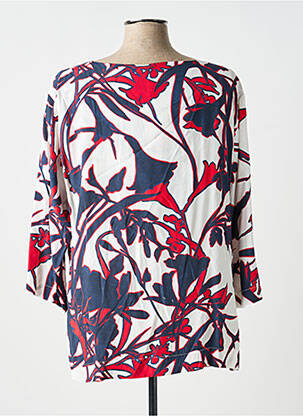 Blouse tissage popeline manches 3/4 rouge MARIA BELLENTANI femme