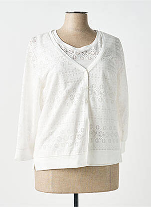 Twin-set manches 3/4 blanc LEO & UGO femme