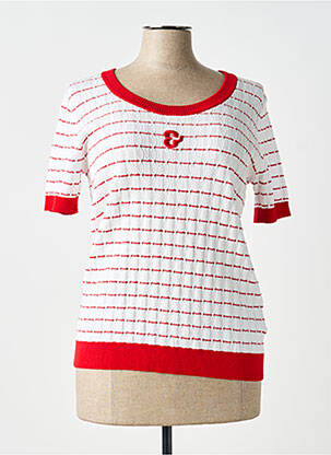 Pull stretch manches courtes rouge LEO & UGO femme