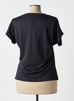 T-shirt imprimé fantaisie manches courtes noir LEO & UGO femme
