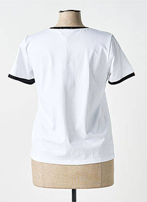 T-shirt sérigraphie avec strass manches courtes blanc LEO & UGO femme