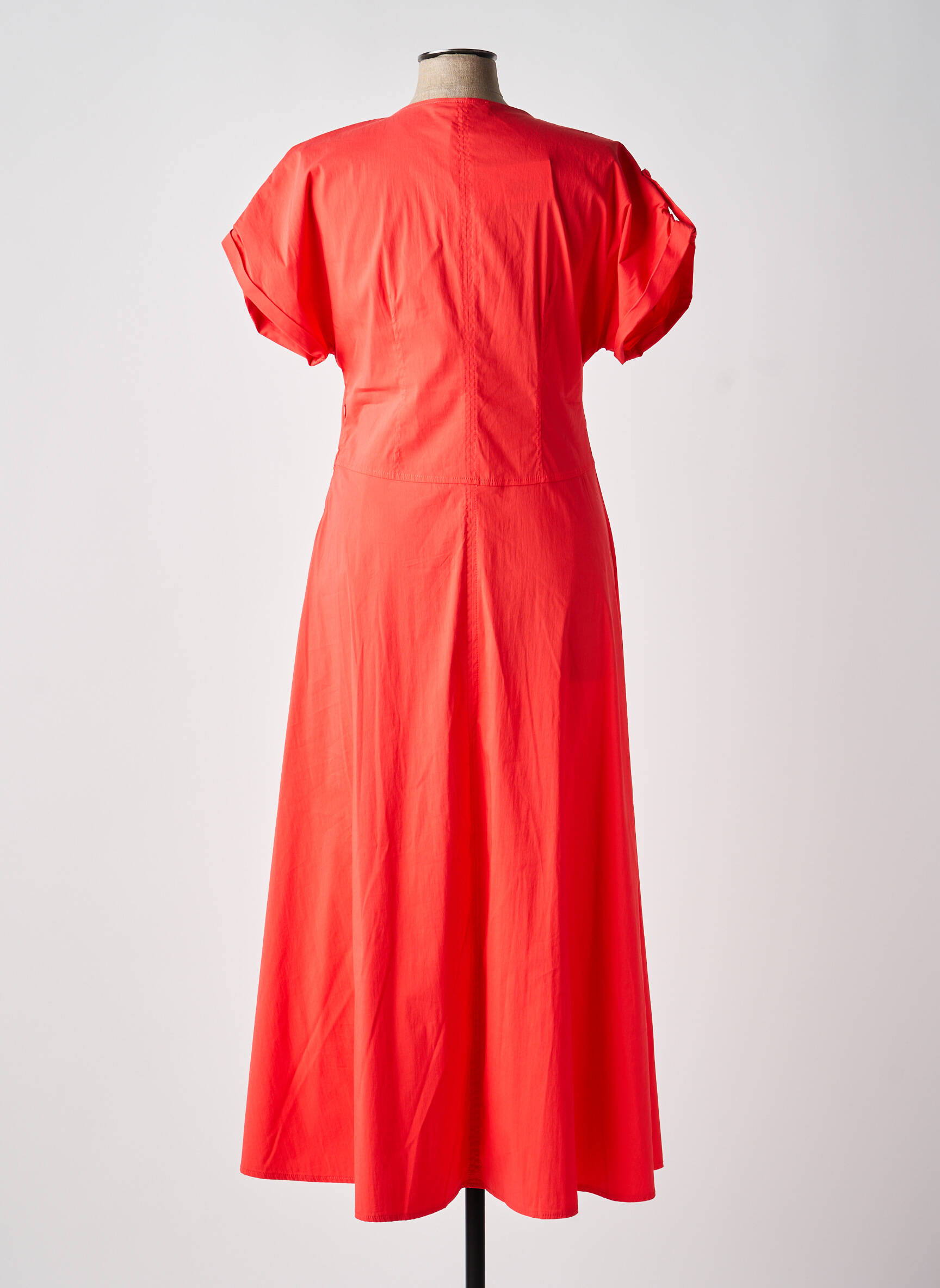 Robe longue manches courtes manches courtes rouge EVA KAYAN femme