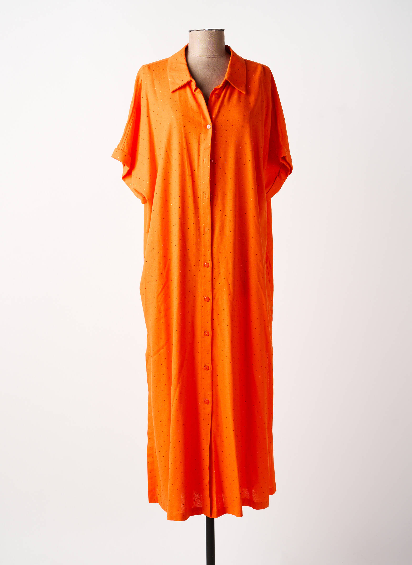 Robe longue manches courtes manches courtes orange LOLA CASADEMUNT femme