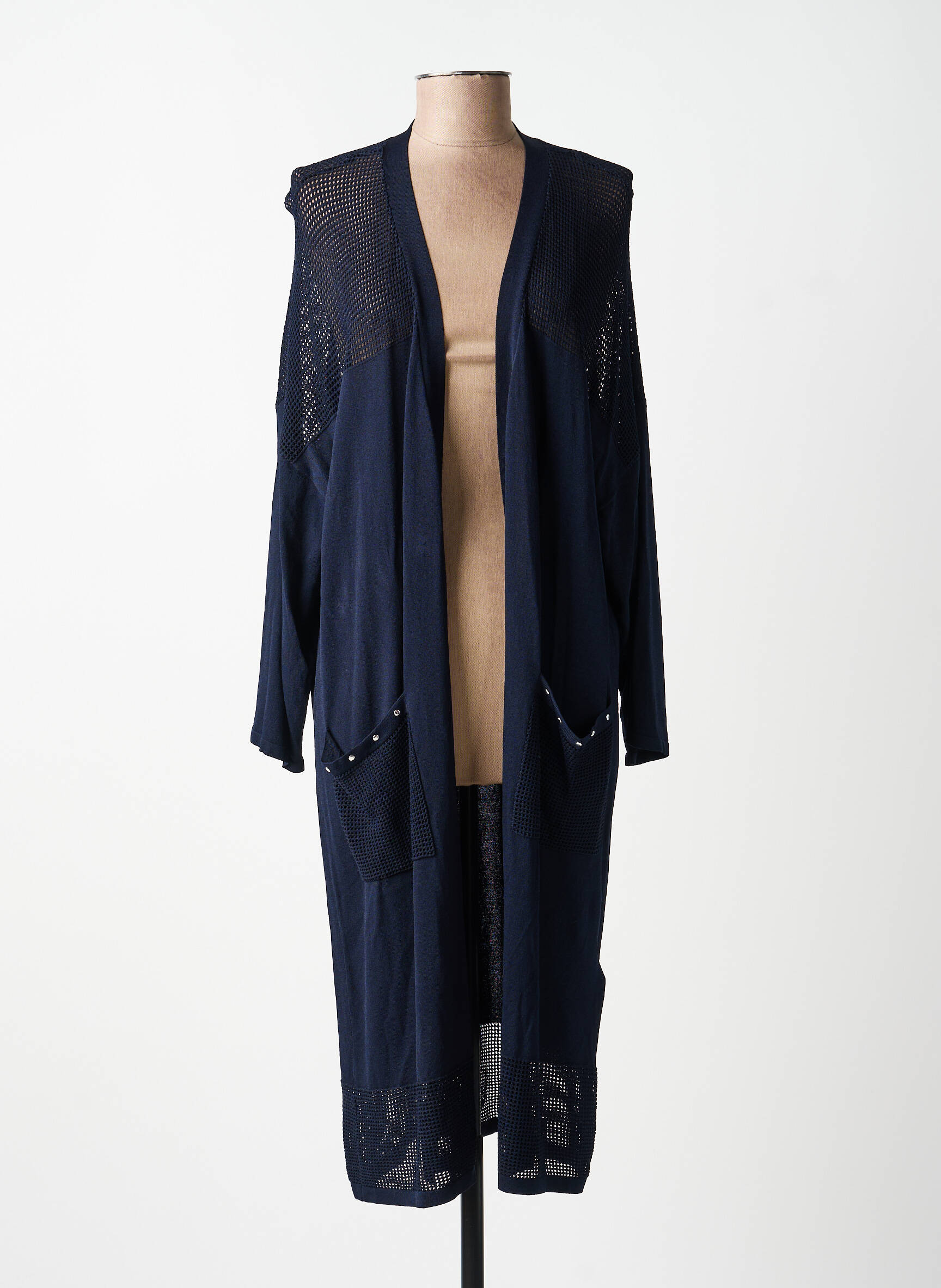 Gilet manches longues stretch bleu JOSEPH RIBKOFF femme