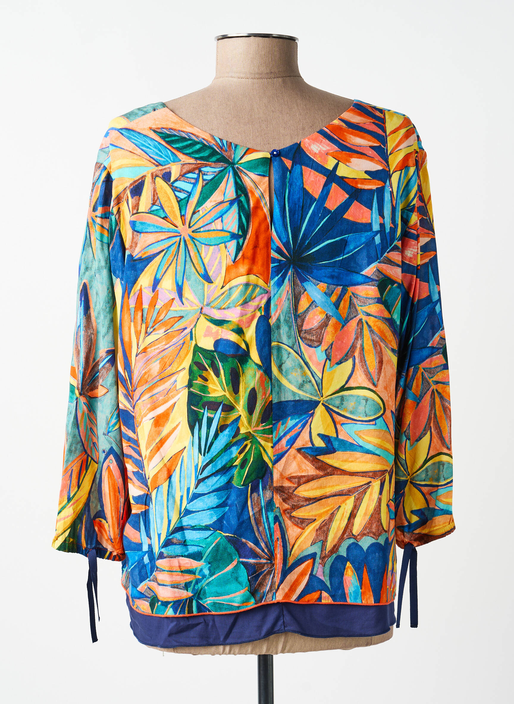 Blouse tissage popeline manches 3/4 orange PAUSE CAFE femme