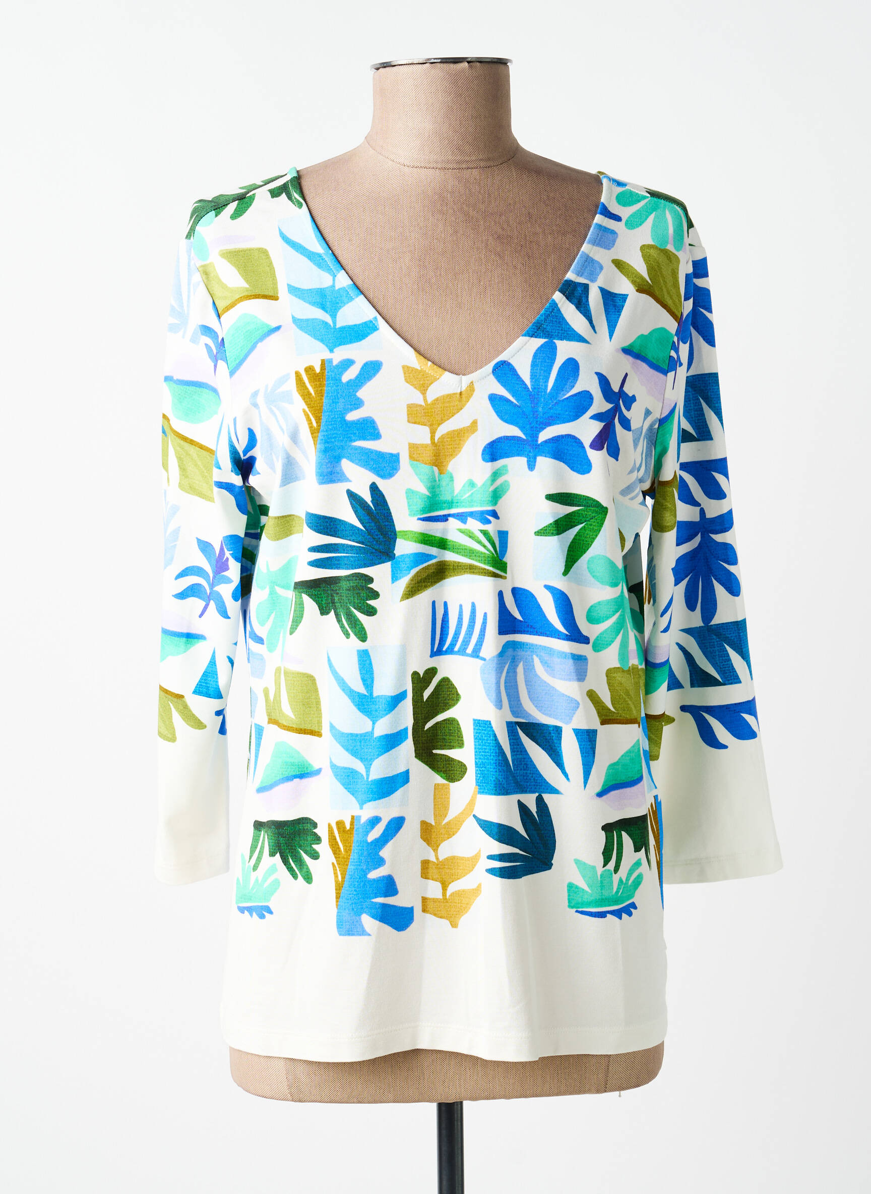 T-shirt manches 3/4 manches 3/4 bleu FUEGO WOMAN femme