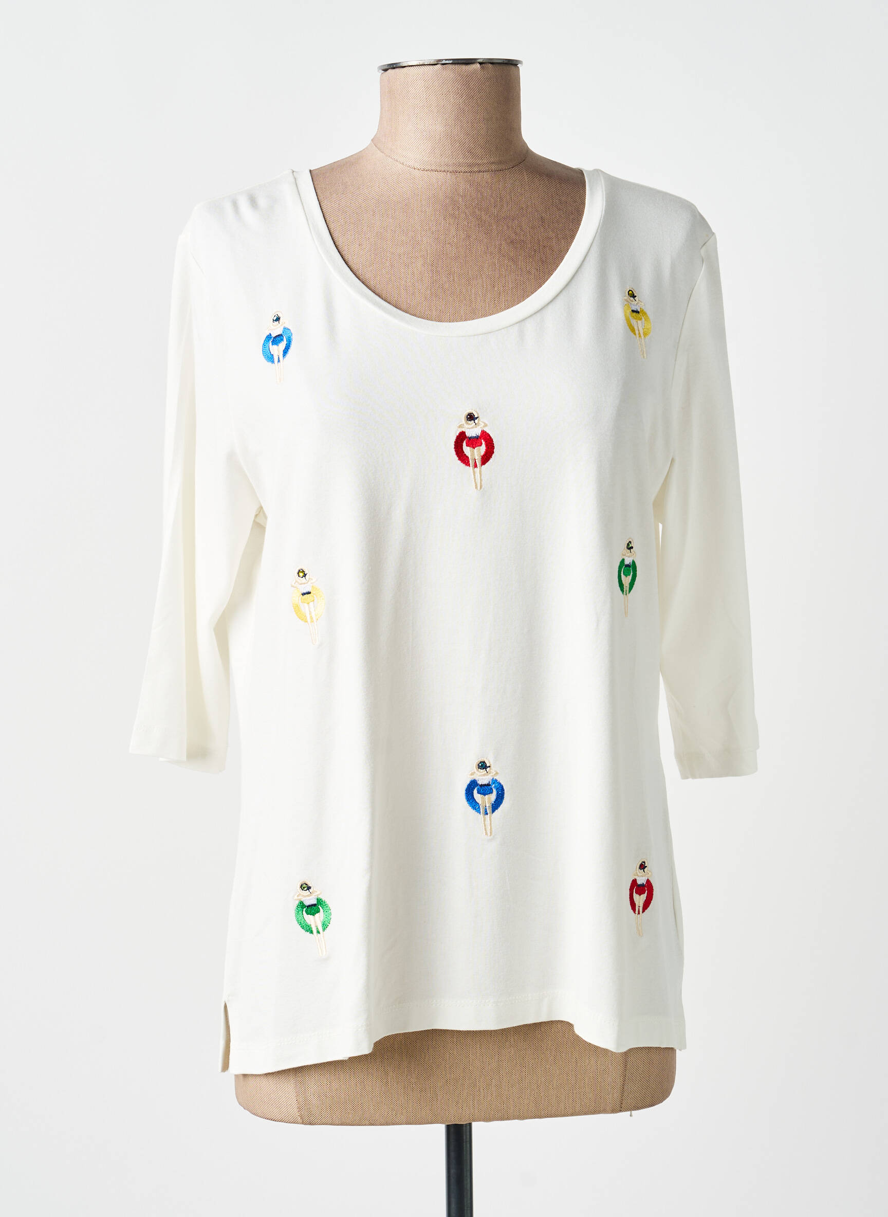 T-shirt manches 3/4 manches 3/4 beige ANANKE femme