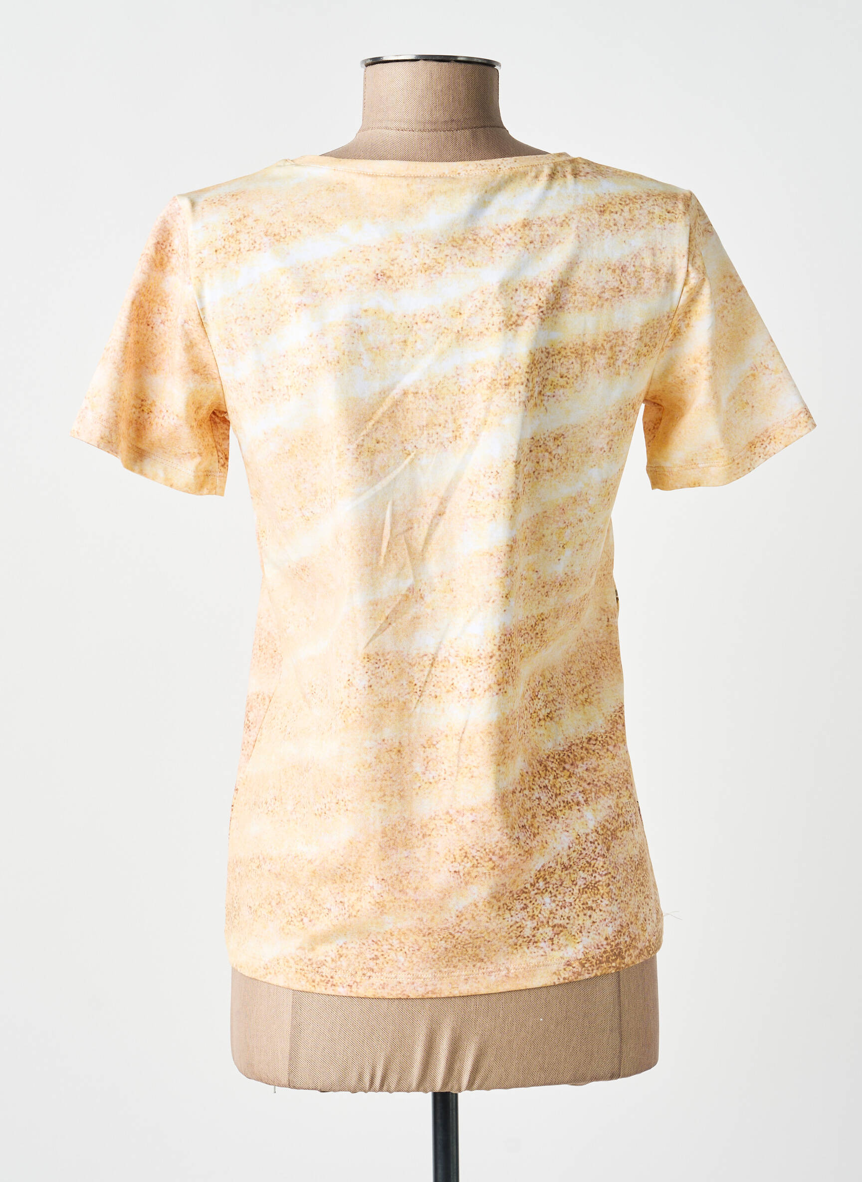 T-shirt imprimé fantaisie manches courtes beige LEO & UGO femme