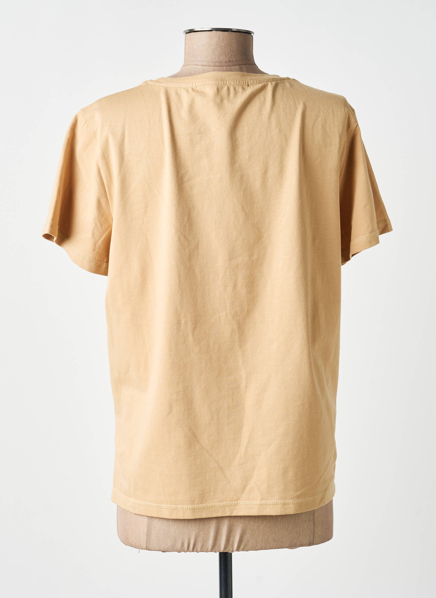 T-shirt sérigraphie avec strass manches courtes beige ANANKE femme