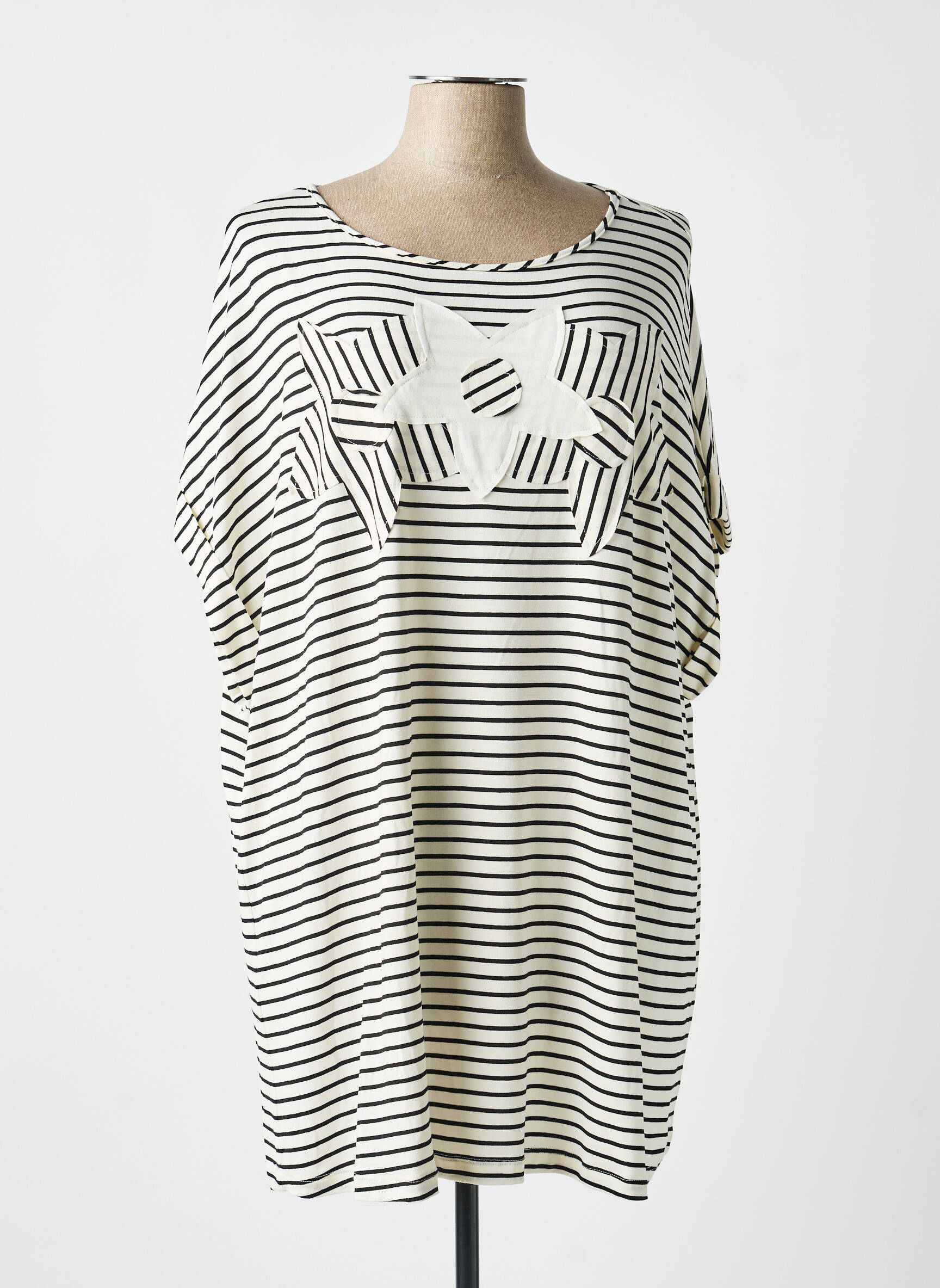 T-shirt coupe droite manches courtes beige MARIA BELLENTANI femme
