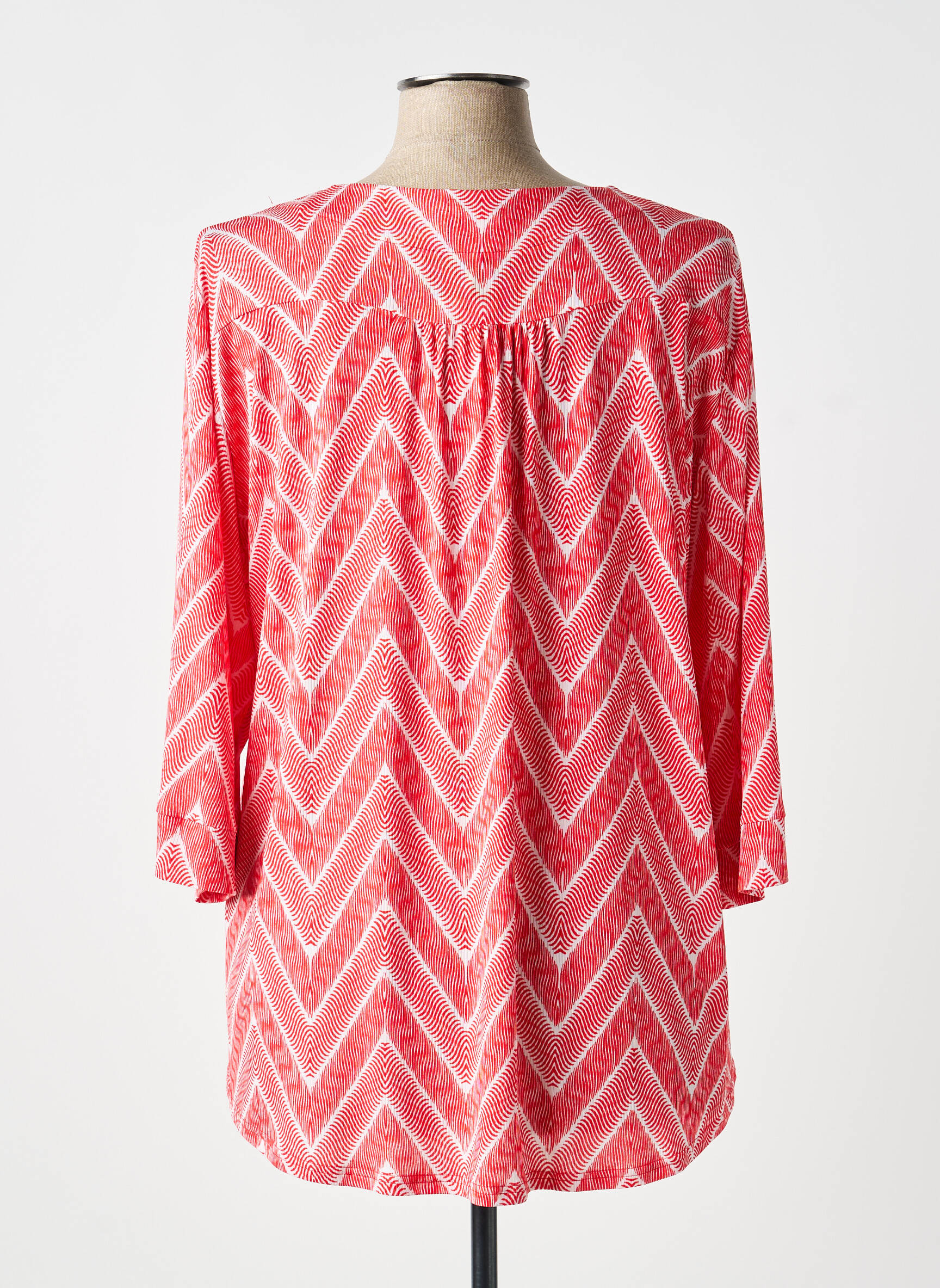 Blouse manches 3/4 manches 3/4 rouge GEVANA femme