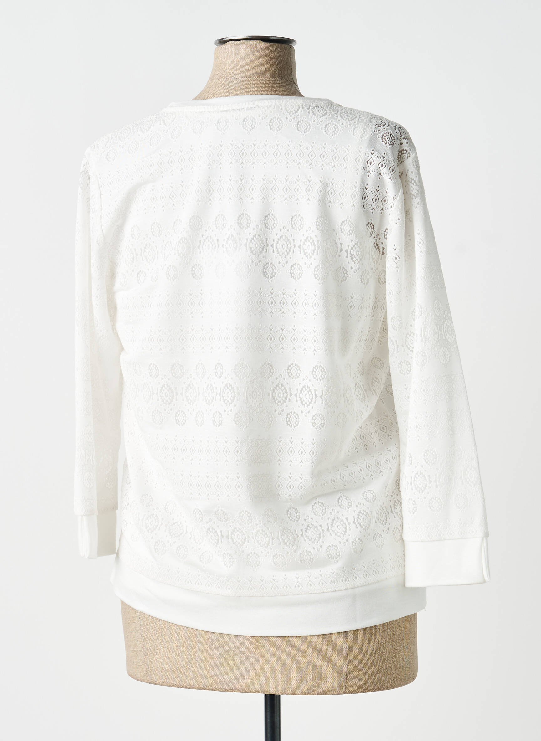 Twin-set manches 3/4 blanc LEO & UGO femme