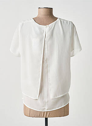 Top tissage crêpe manches courtes blanc GUY DUBOUIS femme