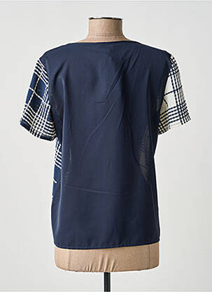 Top coupe fluide manches courtes bleu GUY DUBOUIS femme