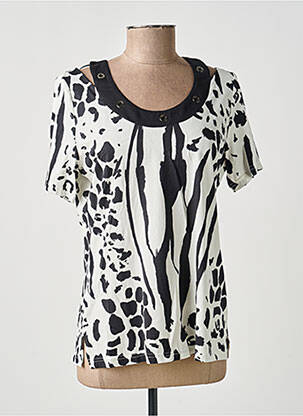 T-shirt imprimé fantaisie manches courtes noir MERI & ESCA femme