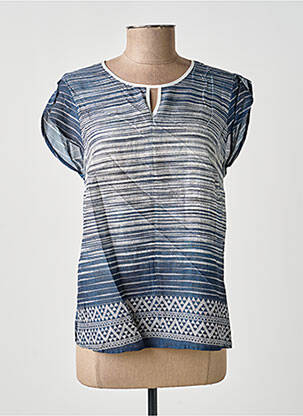 Top imprimé fantaisie manches courtes bleu GUY DUBOUIS femme