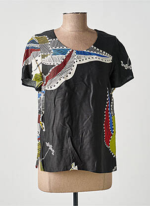 Top imprimé fantaisie manches courtes noir MERI & ESCA femme