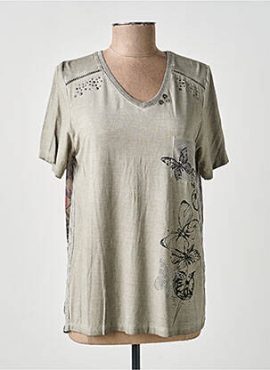 Top stretch manches courtes vert MERI & ESCA femme