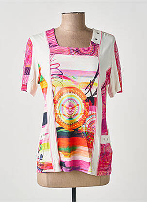 T-shirt imprimé fantaisie manches courtes rose GUY DUBOUIS femme