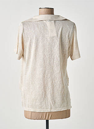 Top coupe cintrée manches courtes beige MERI & ESCA femme