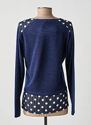 Pull coupe cintrée manches longues bleu GUY DUBOUIS femme