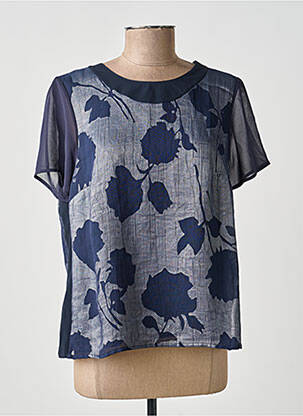 Top imprimé fantaisie manches courtes bleu GUY DUBOUIS femme