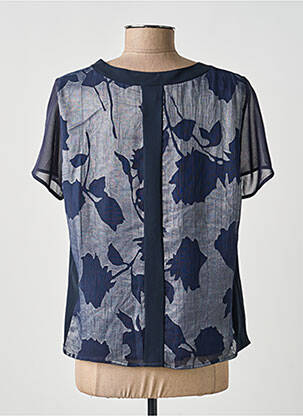 Top imprimé fantaisie manches courtes bleu GUY DUBOUIS femme
