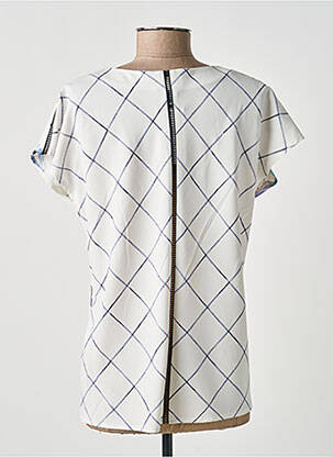 Top col carré manches courtes blanc MERI & ESCA femme