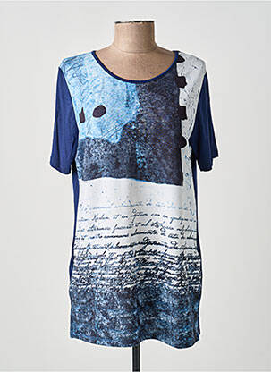 Top stretch manches courtes bleu GUY DUBOUIS femme