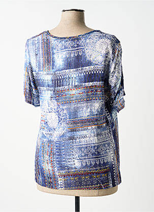 Top imprimé fantaisie manches courtes bleu GUY DUBOUIS femme