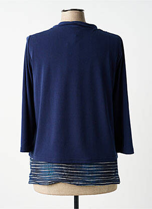 Top coupe fluide manches longues bleu GUY DUBOUIS femme